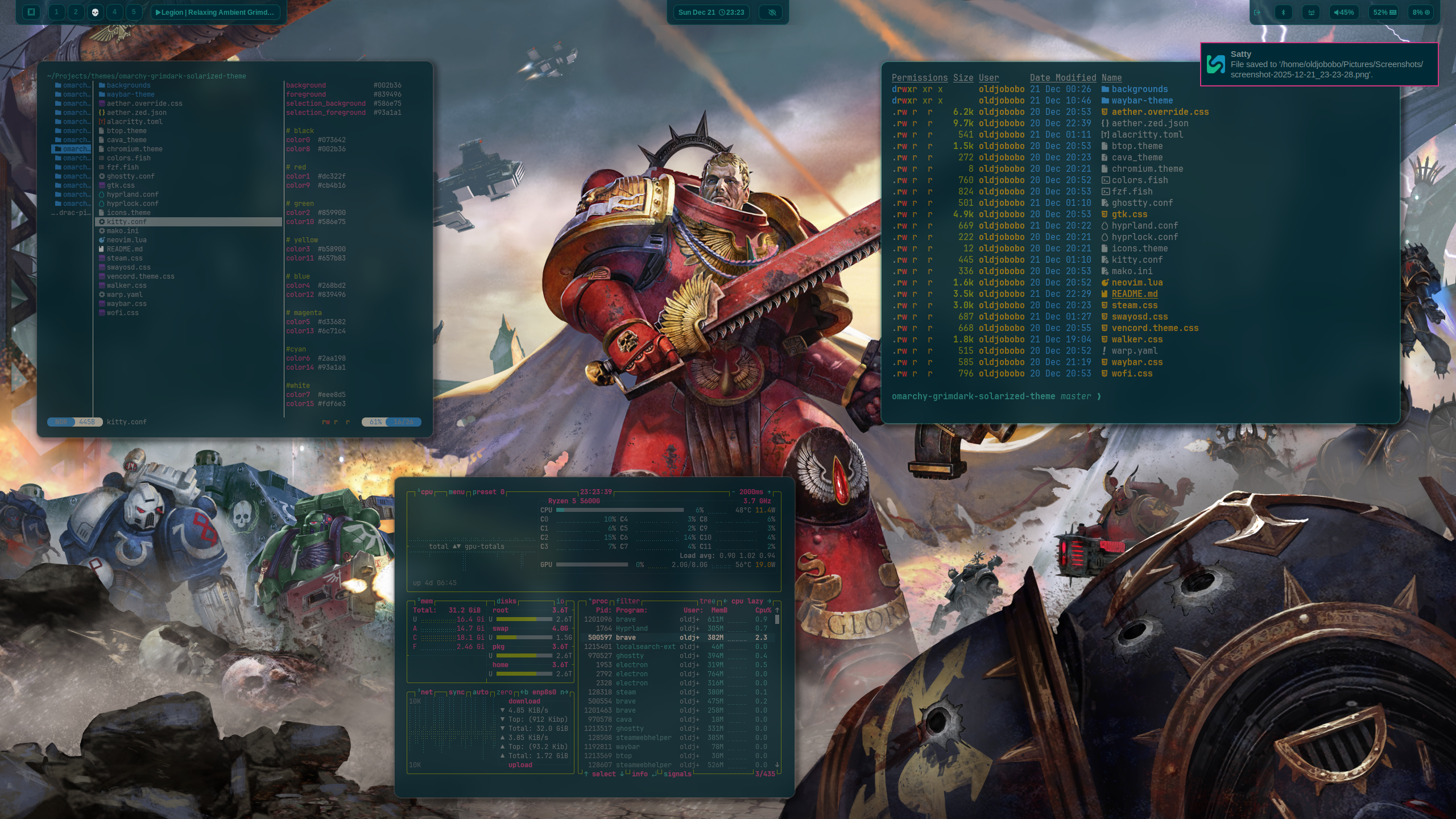 Omarchy Grimdark Solarized preview 1