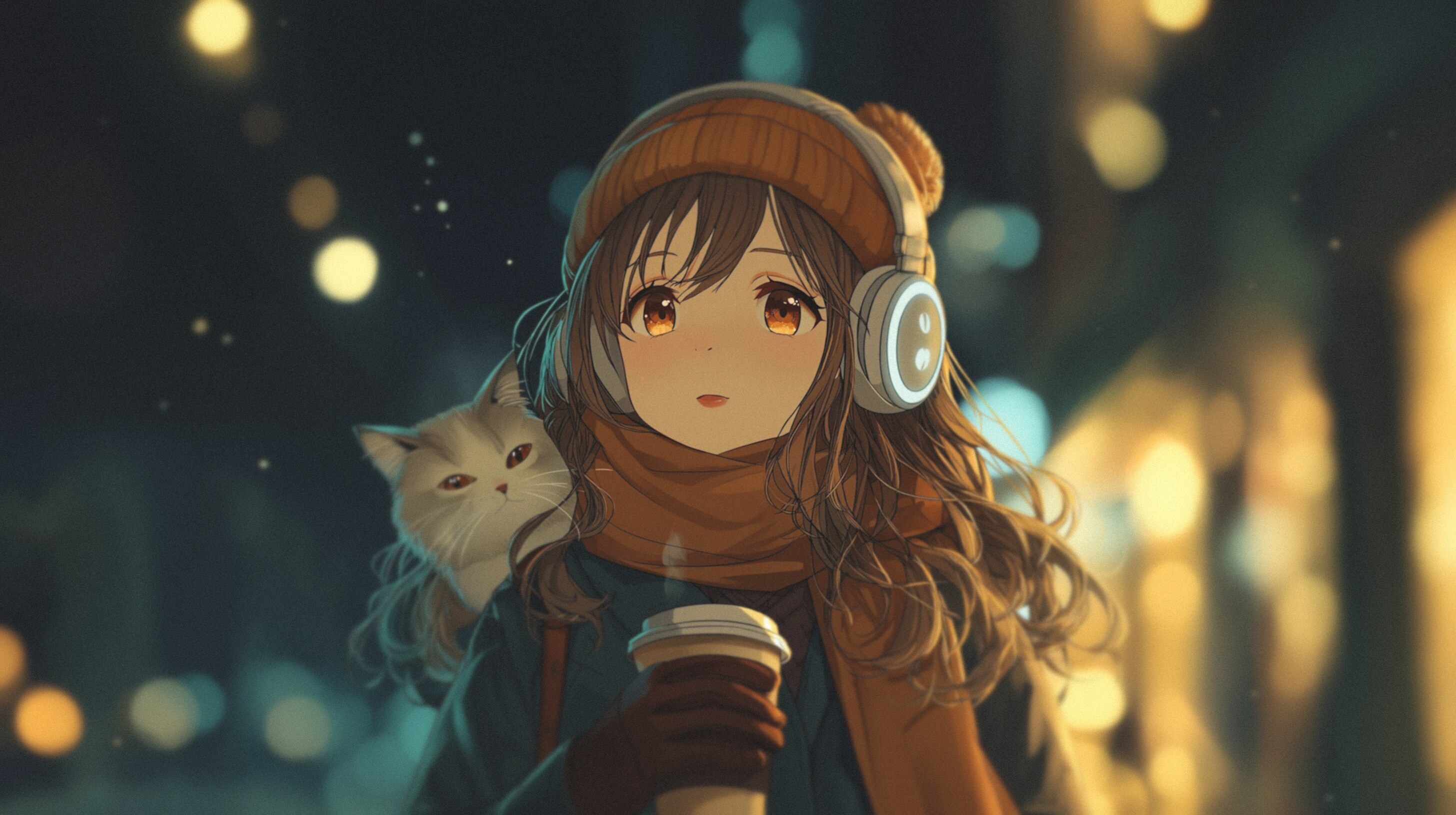Winter Bokeh Cat