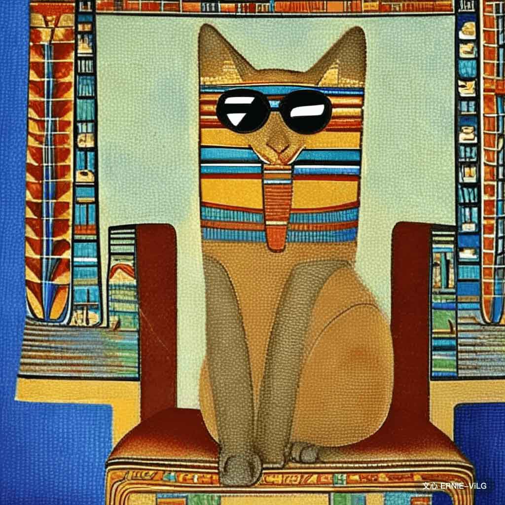 00017_005_一只猫坐在椅子上，戴着一副墨镜,古埃及风格