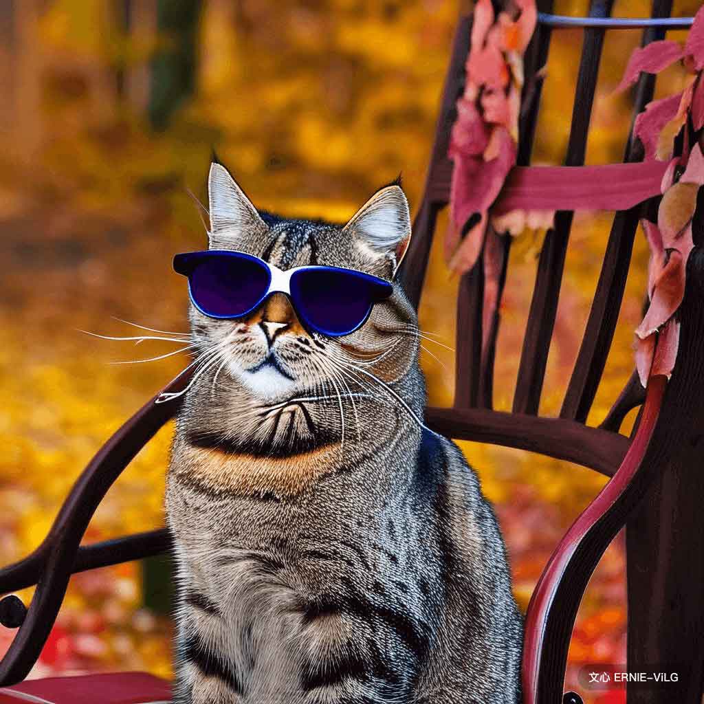 00036_005_一只猫坐在椅子上，戴着一副墨镜,秋天风格