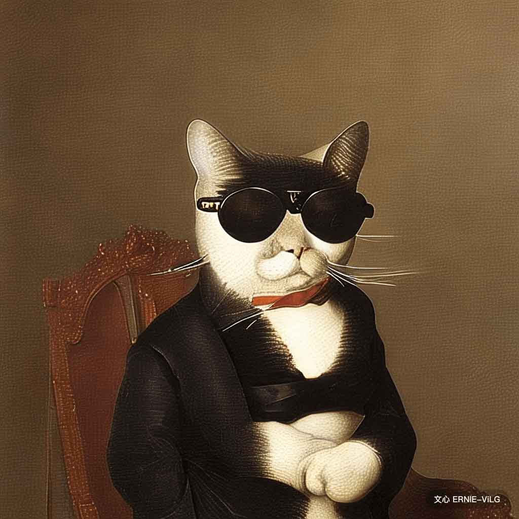00046_002_一只猫坐在椅子上，戴着一副墨镜,巴洛克风格风格