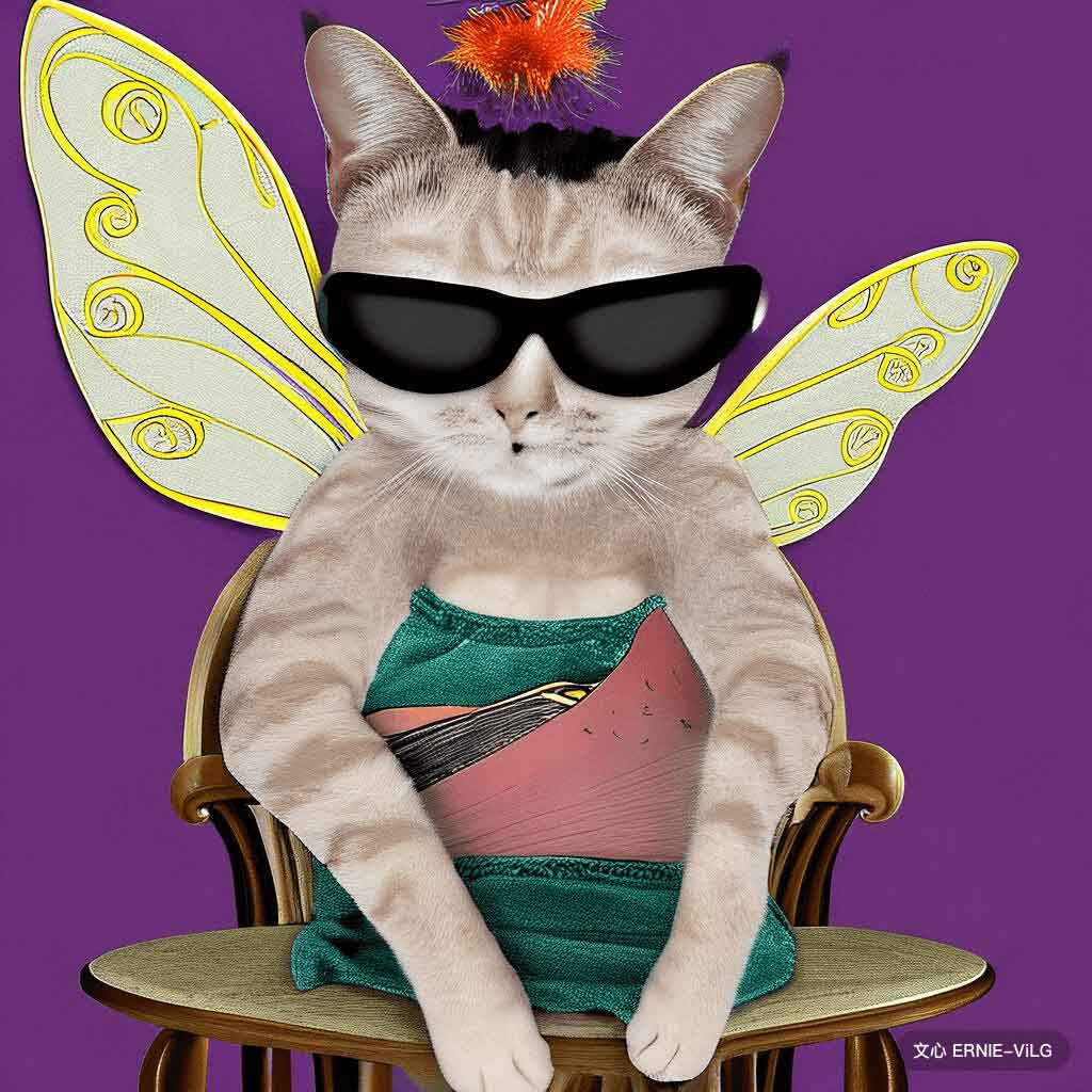 00397_003_一只猫坐在椅子上，戴着一副墨镜,仙女风格