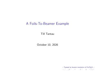 Первая страница: Beamer Beamerexample Foils