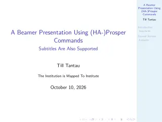 Первая страница: Beamer Beamerexample Prosper