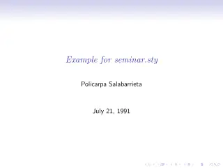 Первая страница: Beamer Beamerexample Seminar