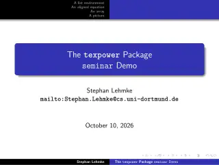 Первая страница: Beamer Beamerexample Texpower