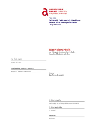 Первая страница: Anhalt University of Applied Sciences (Hochschule Anhalt)