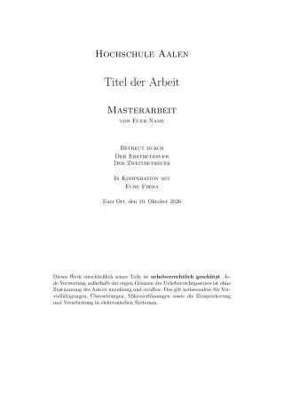 Первая страница: Aalen University (Hochschule Aalen)
