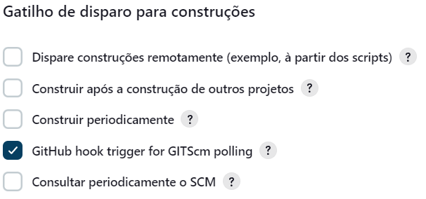 Gatilho de disparo para construções