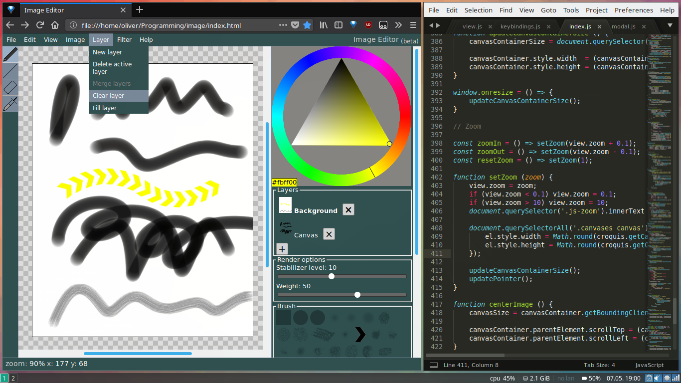 Screenshot of the image editor