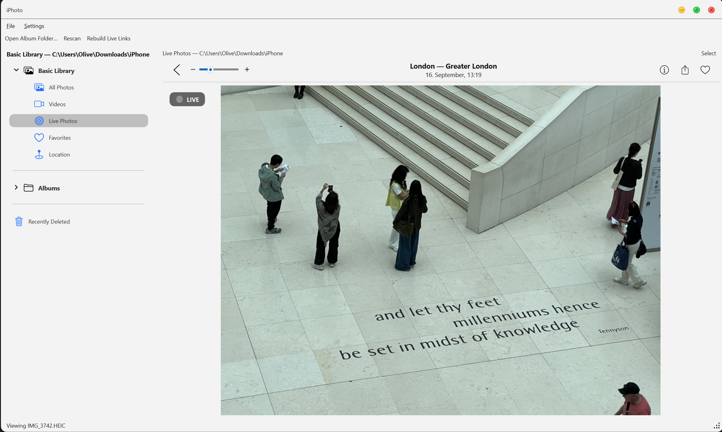 Live interface