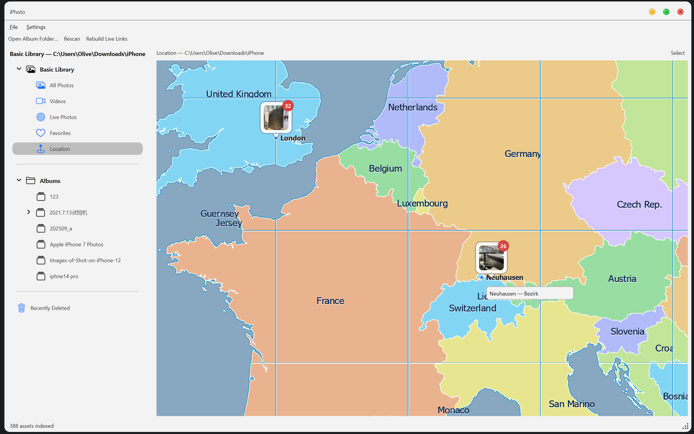 Location interface