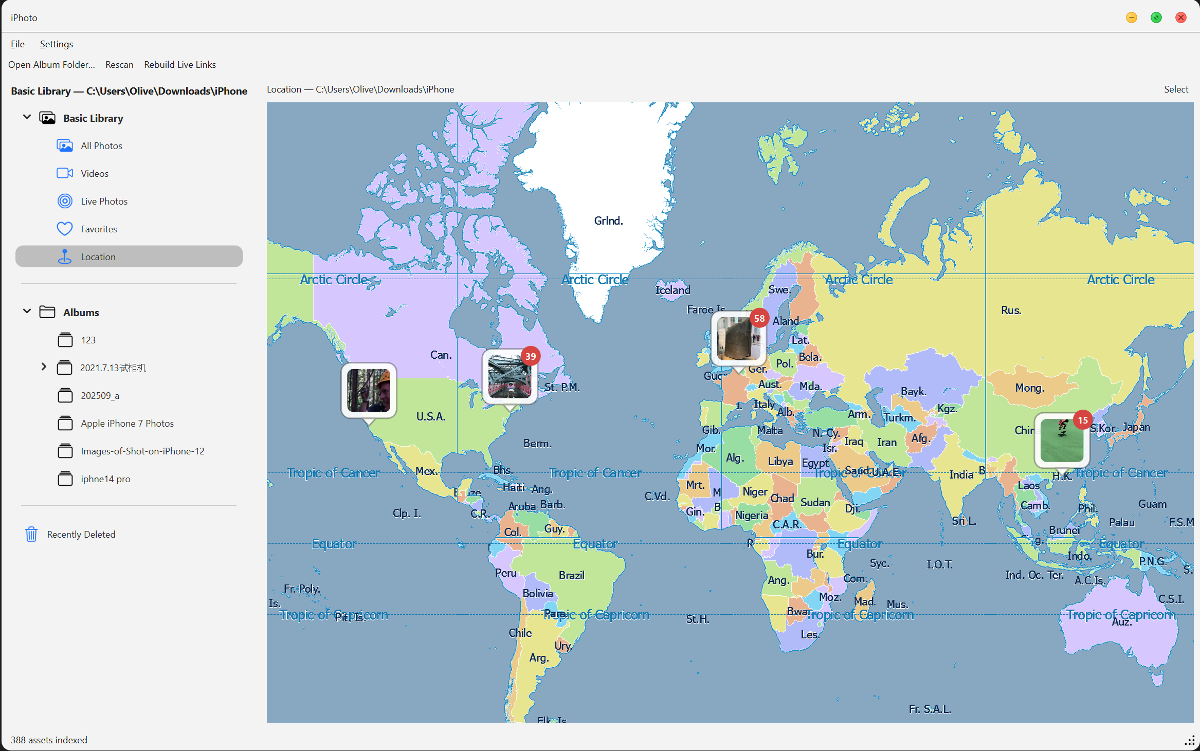 Location interface