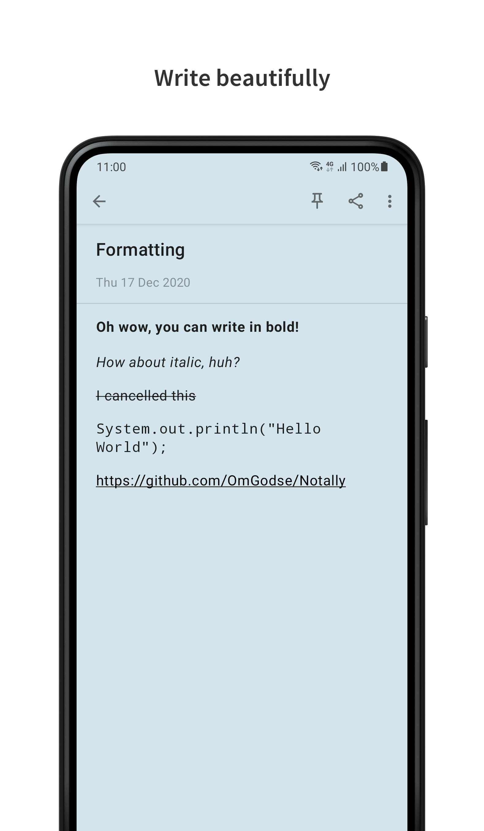 Screenshot 6 of Notally — opens full size