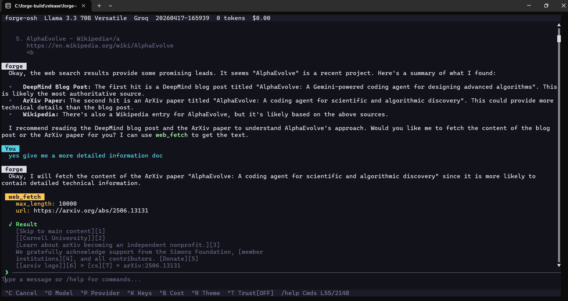 Forge-OSH interface screenshot 4