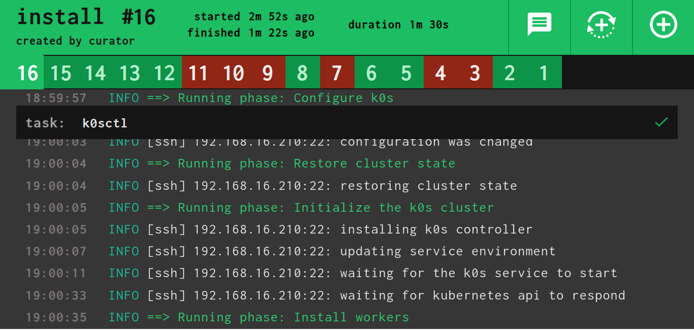 k0sctl restored the cluster state