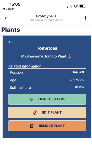 In-House Greenhouse App Prototype