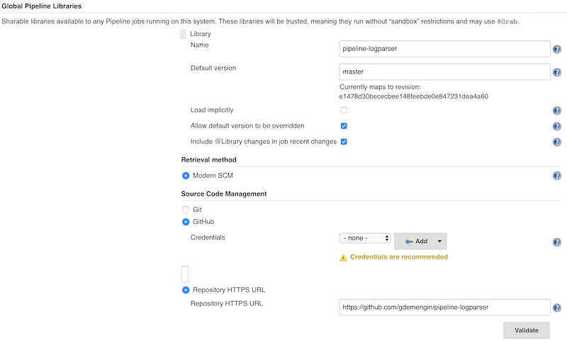 Global Pipeline Library Configuration