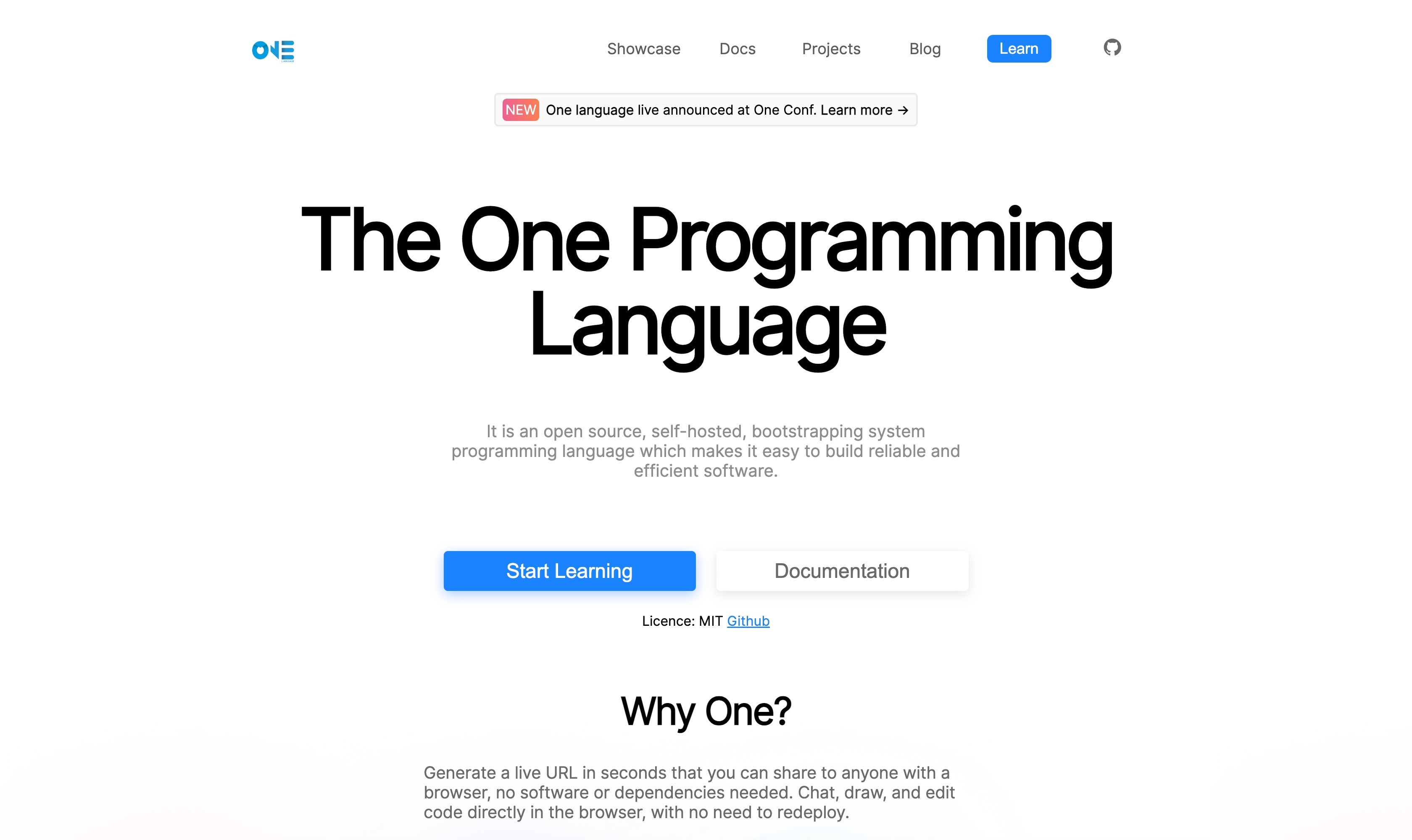 One Programming Language Website