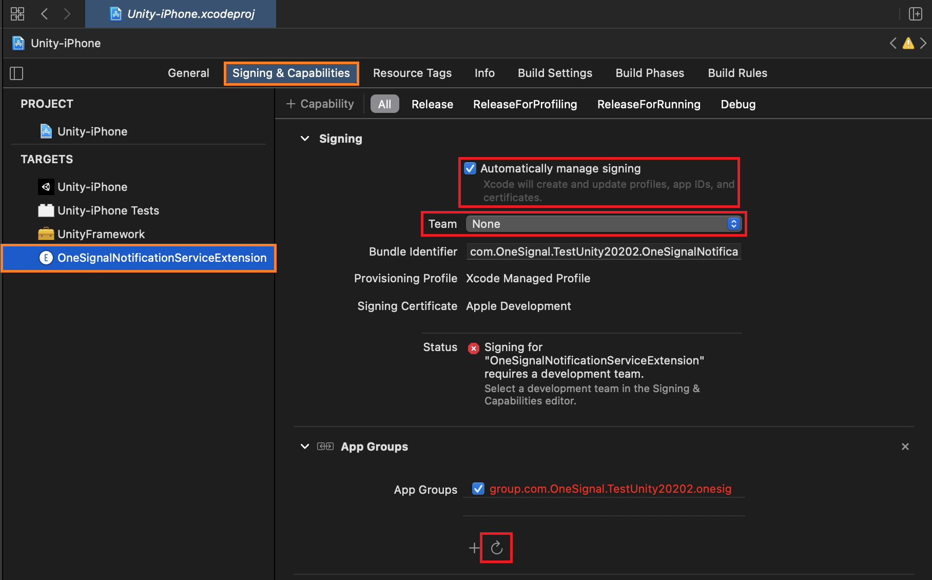 extension signing and groups