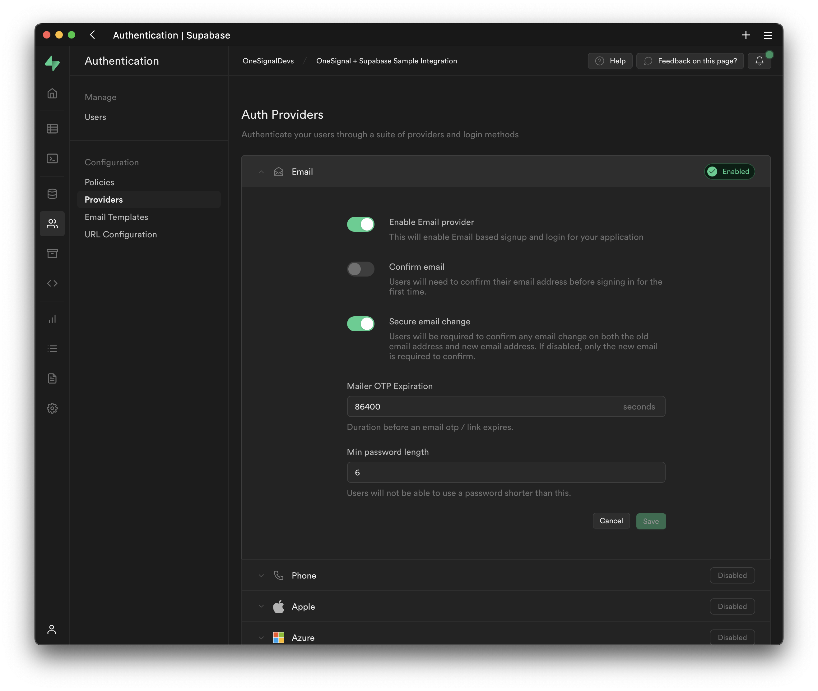 Disable Confirm email