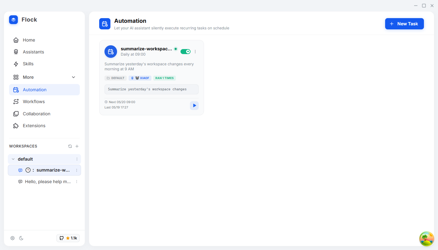 Flock Automation Screenshot