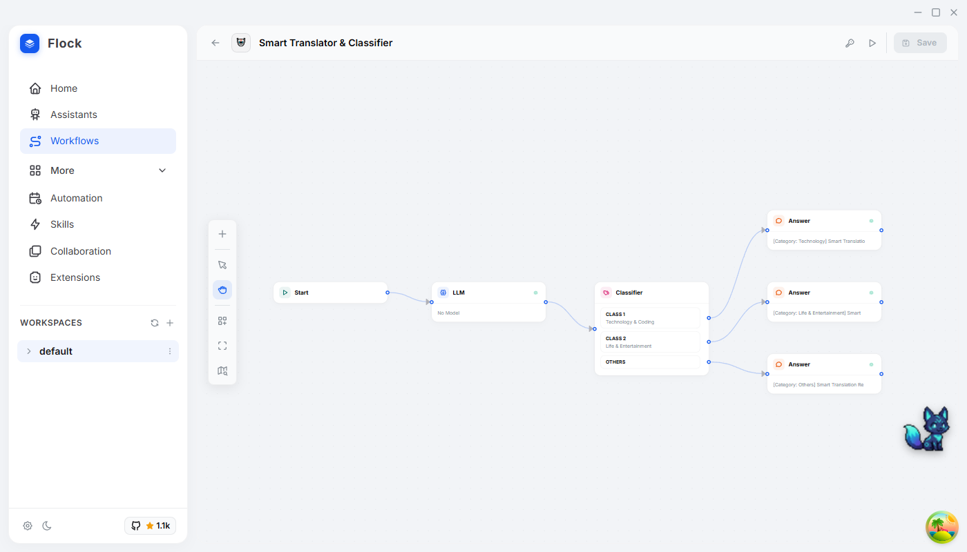 Flock Workflow Screenshot