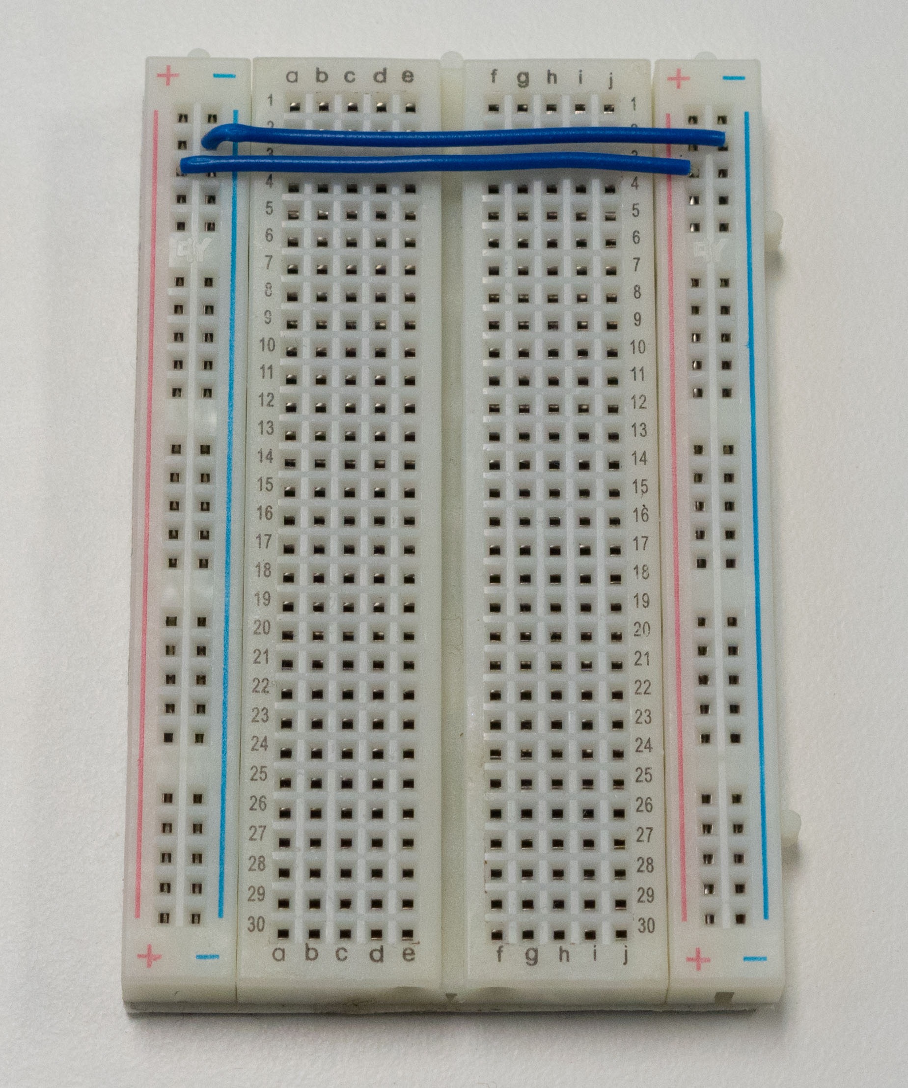 How the breadboard rails are connected together