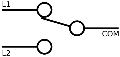 Circuit symbol of an SPDT switch
