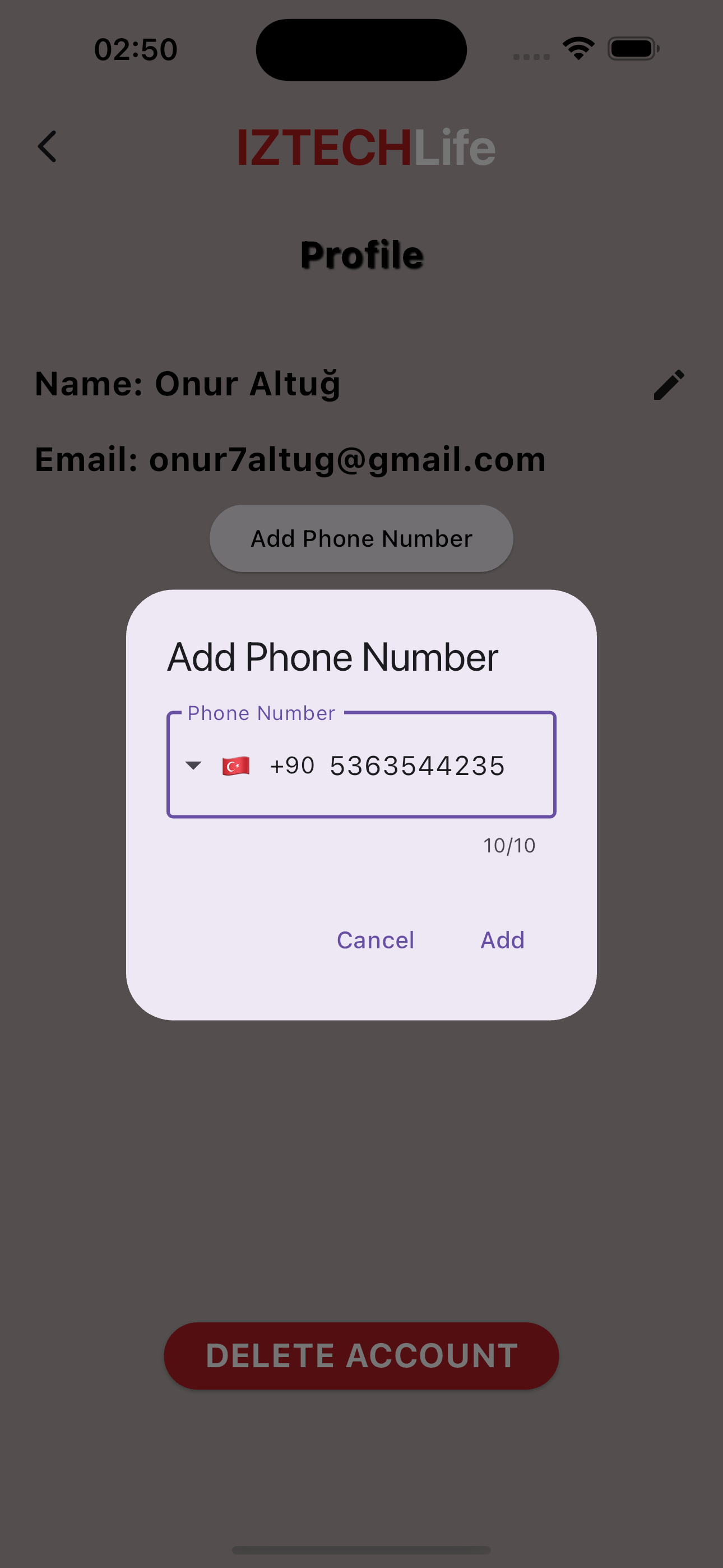 Add Phone Number Part