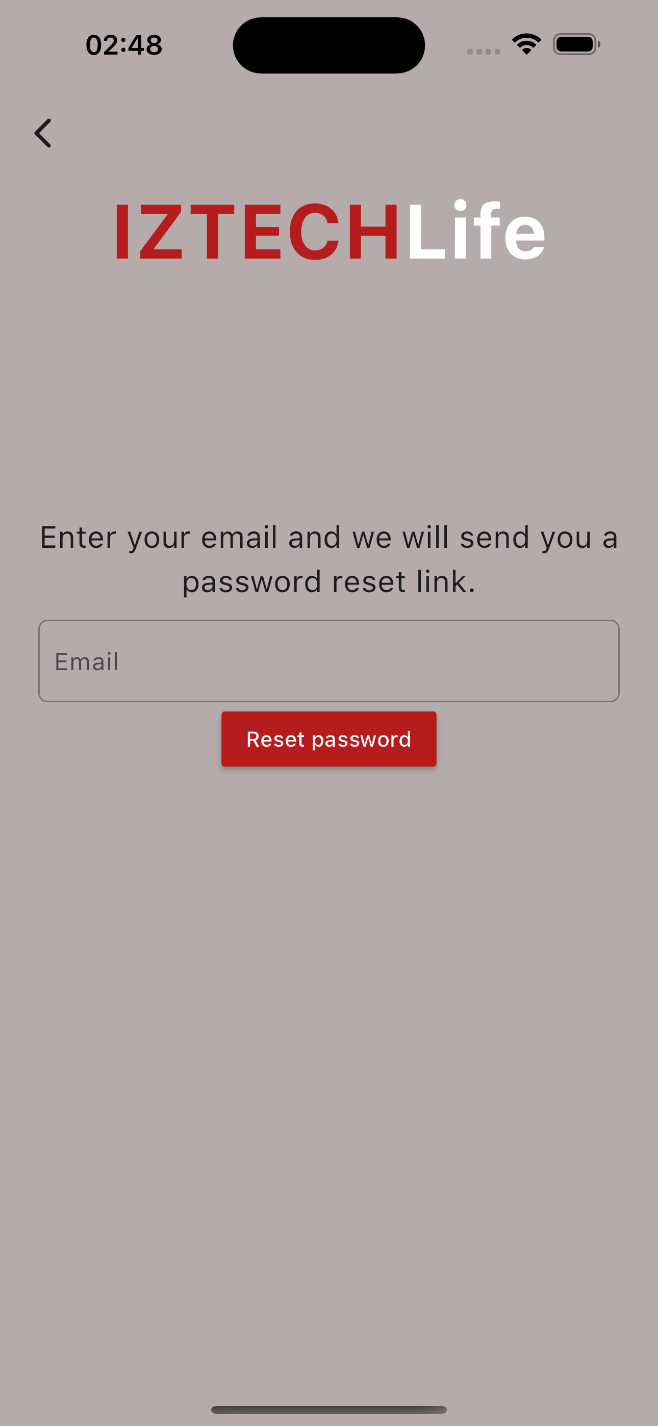 Forgot Password Page