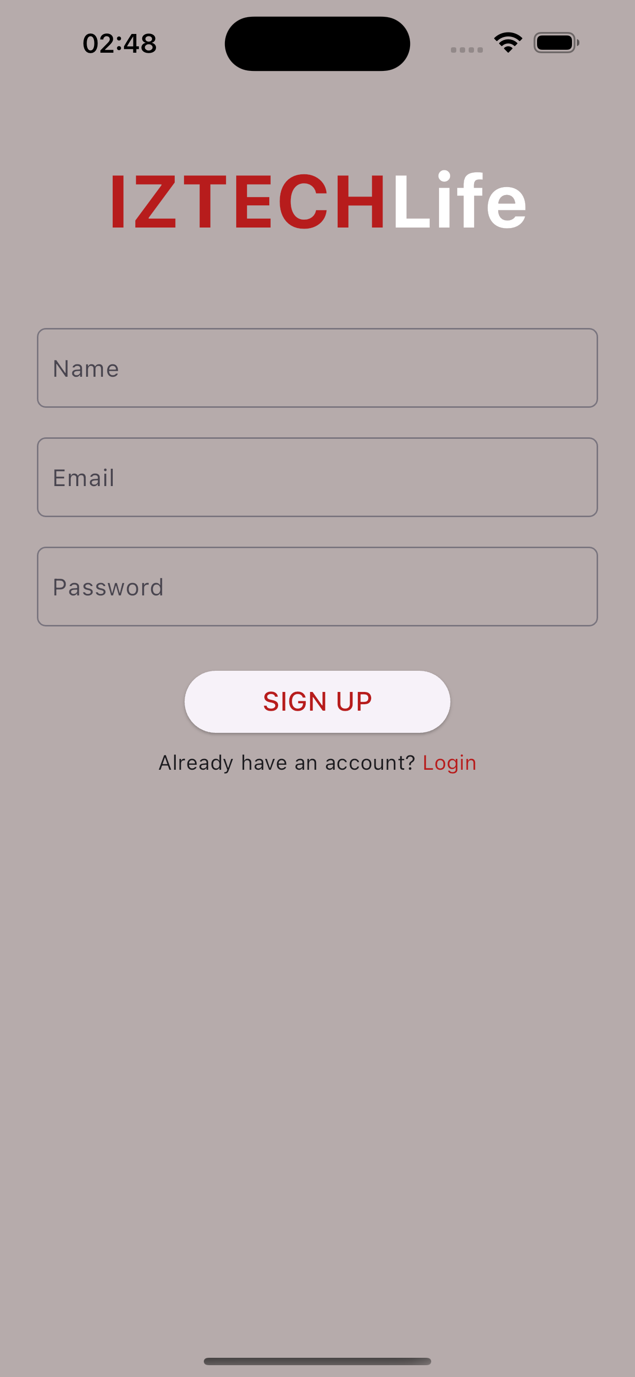 Sign Up Page