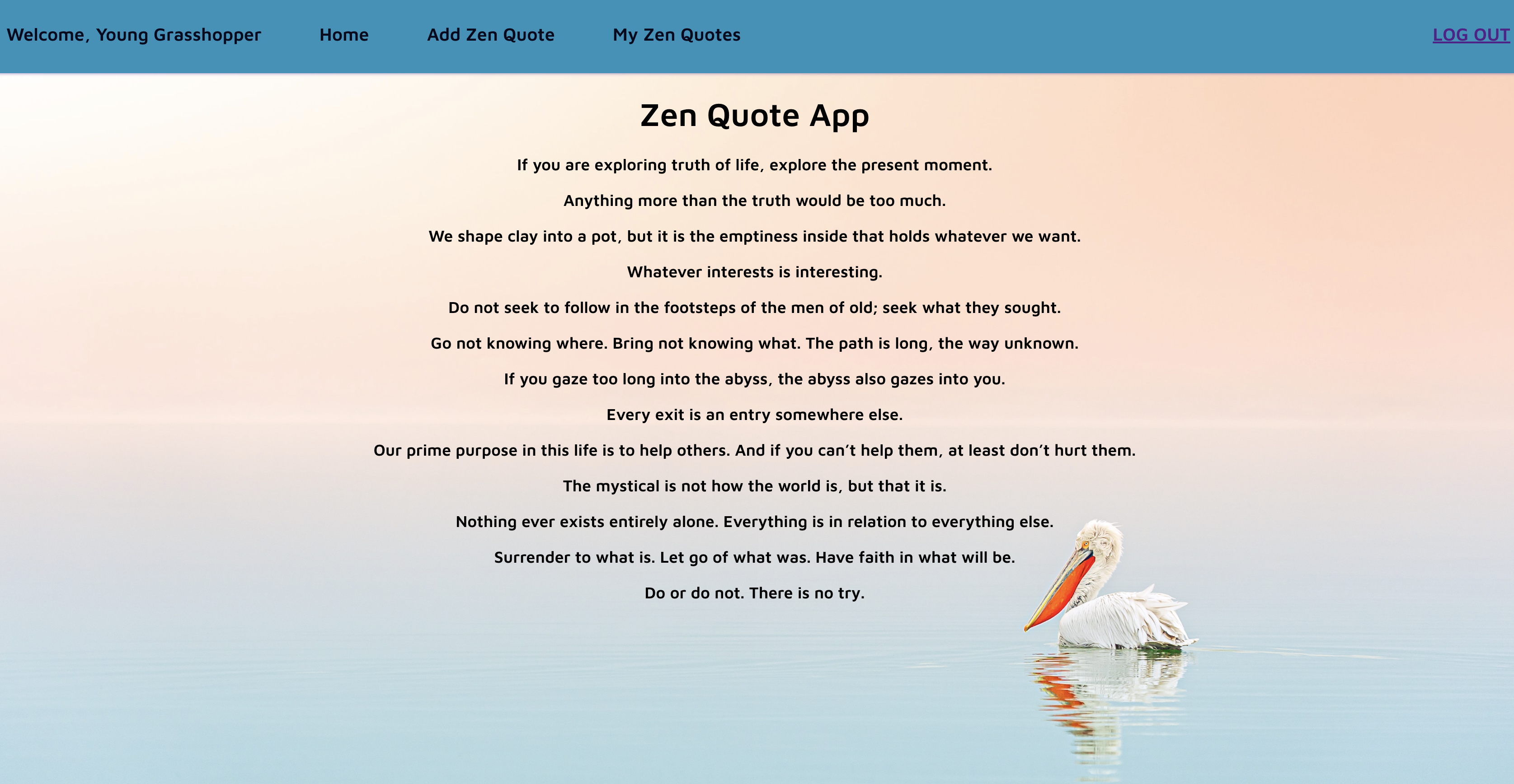 A glimpse of Zen Quote App