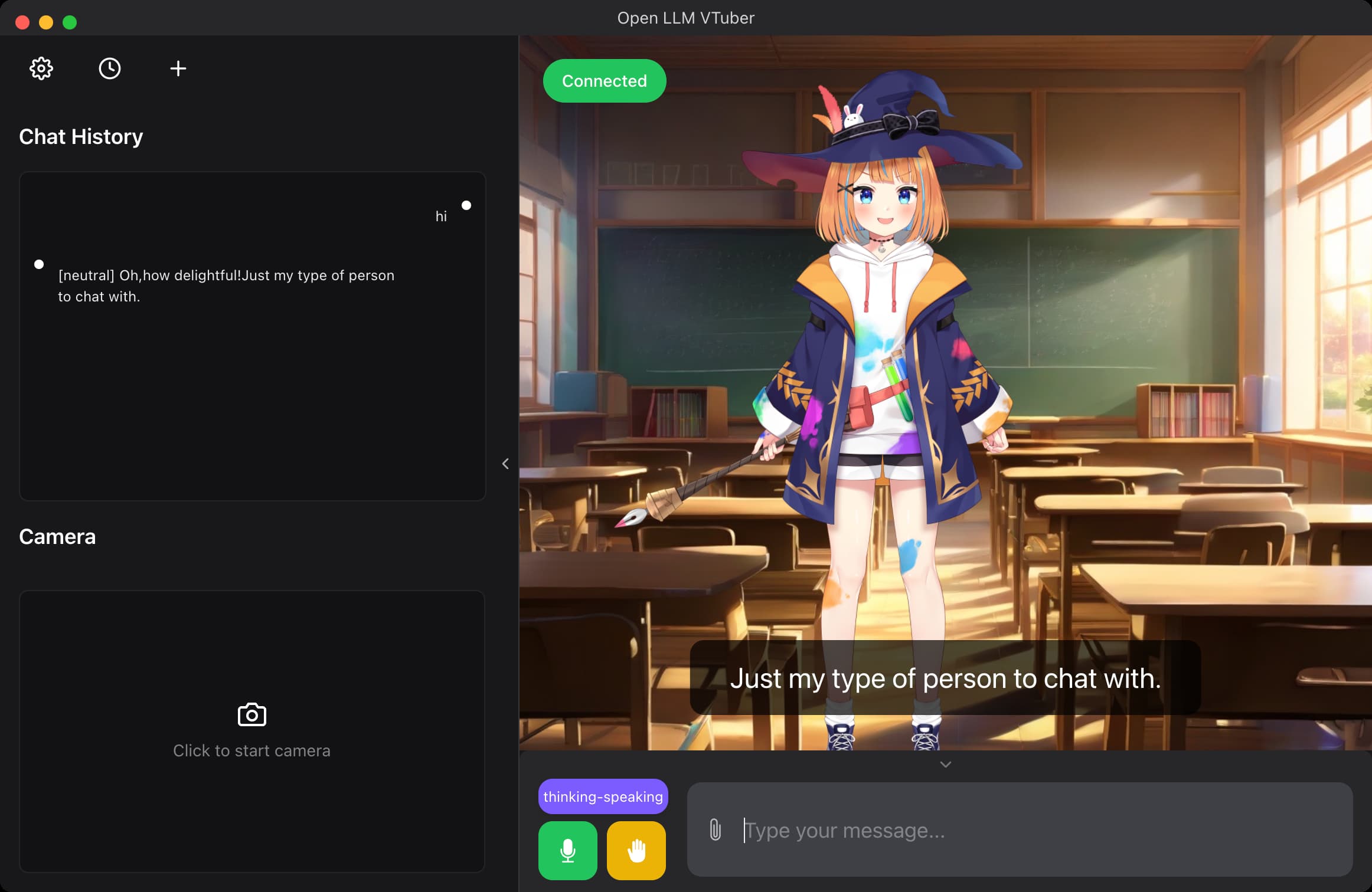 Chế độ ứng dụng Open-LLM-VTuber