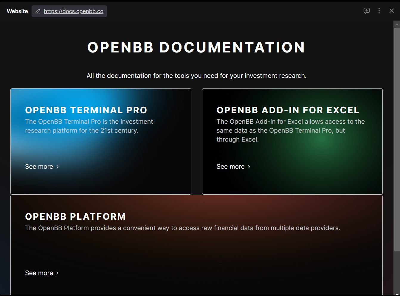 OpenBB Terminal Pro Widgets Library