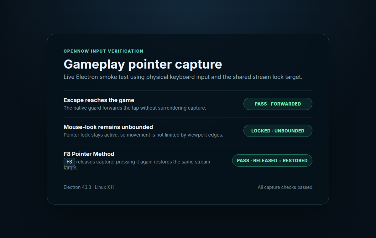 F8 restores pointer capture