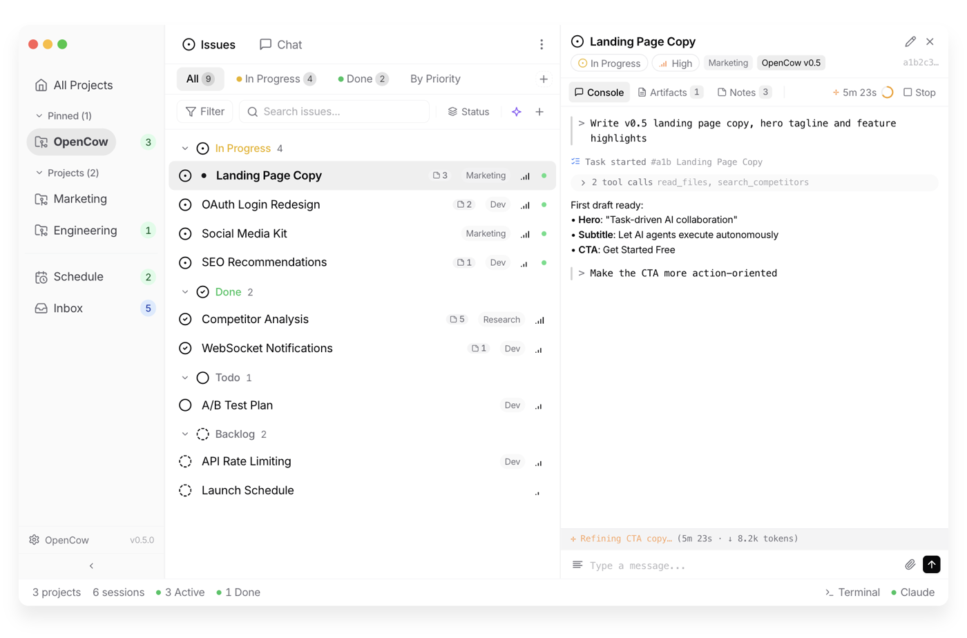 OpenCow Issues Preview