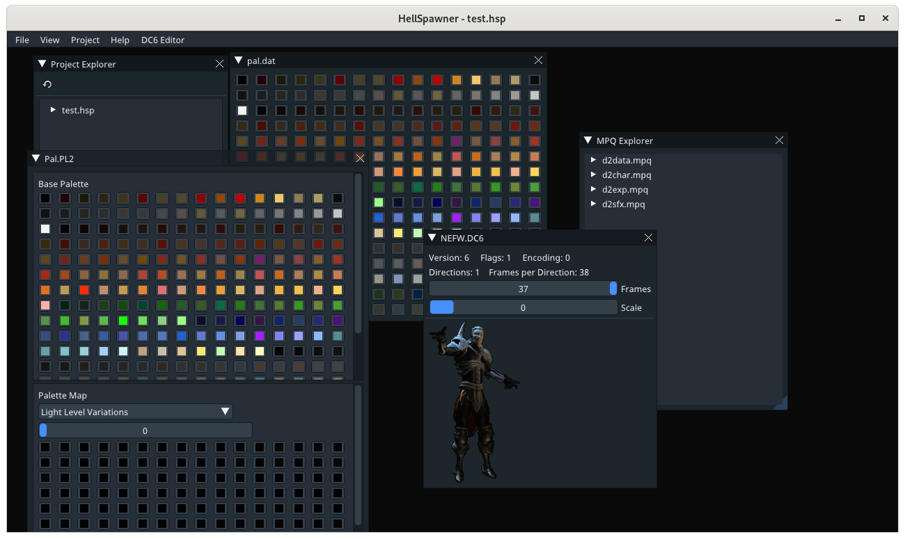 Palette map, palette transfer and DC6 editor