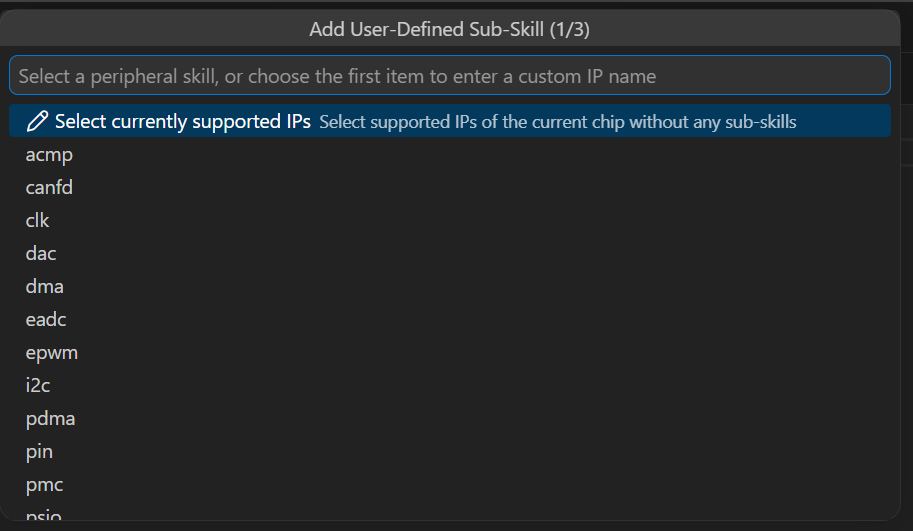 Select currently supported IPs