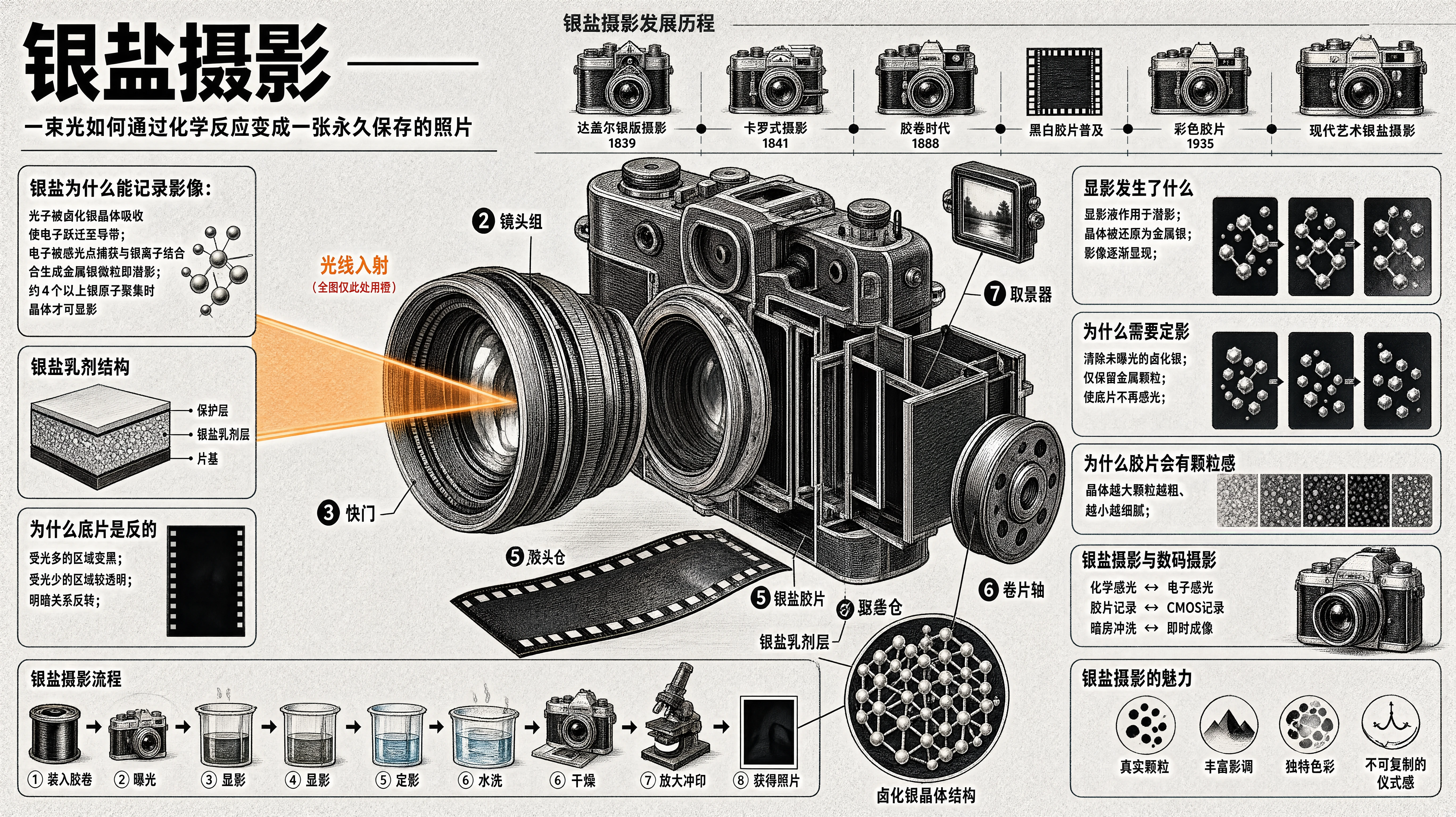 Silver-halide photography technical diagram generated by SenseNova-U1.5 (Preview)