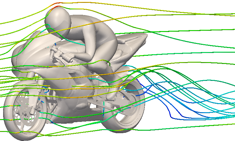 motorbike streamlines from cfd.direct