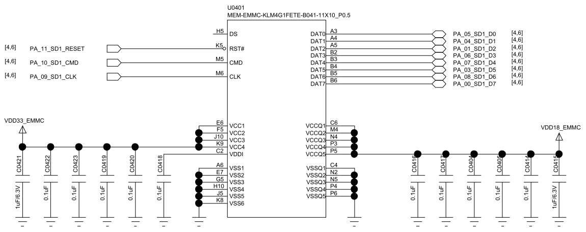 EMMC Connection Reference Circuit