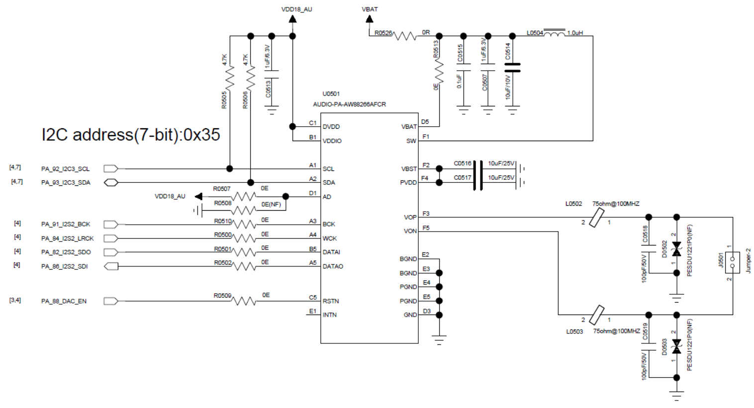 I2S Audio PA Circuit Diagram