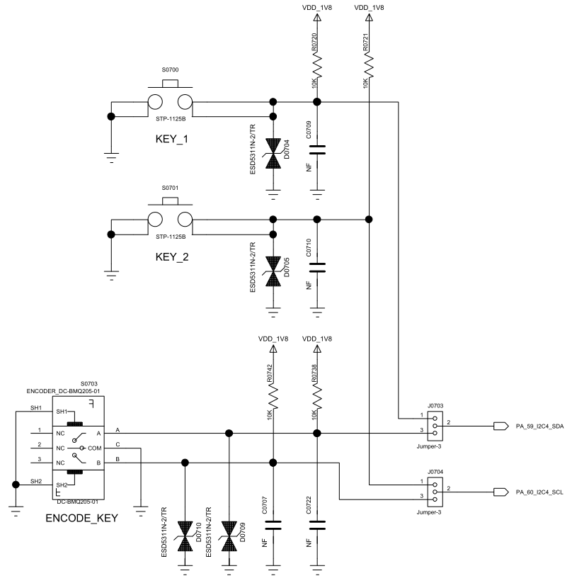 Function Button or Rotary Encoder Circuit Diagram