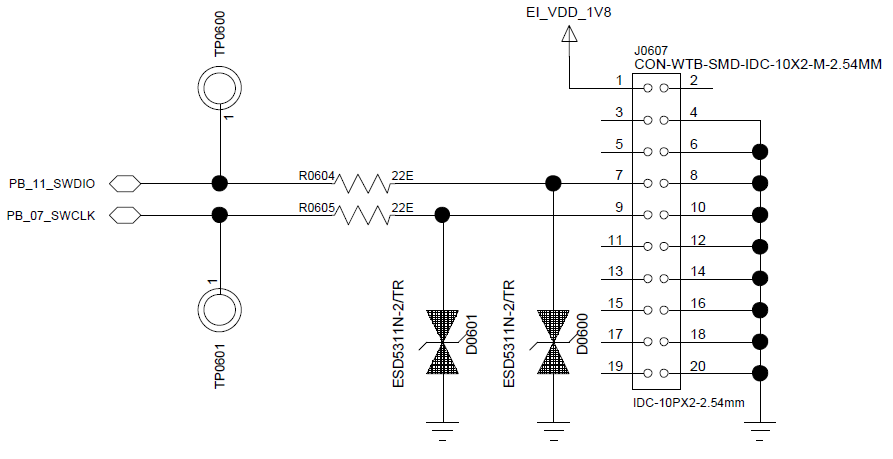 SWD Debug Interface Schematic