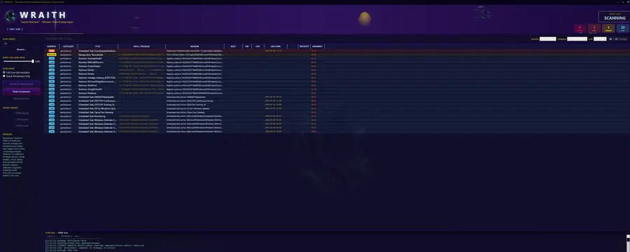 WRAITH live scan
