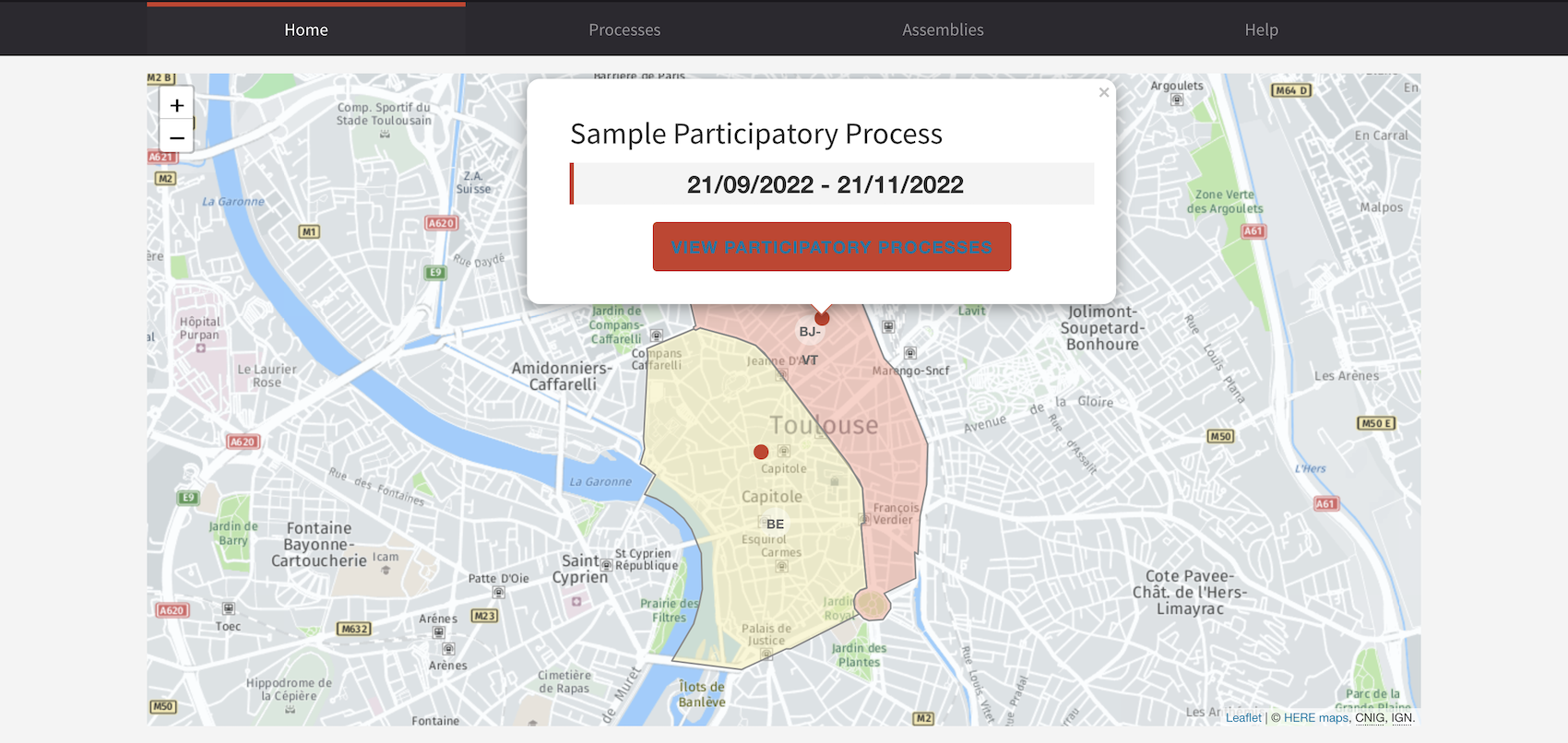 Interactive map participatory process example