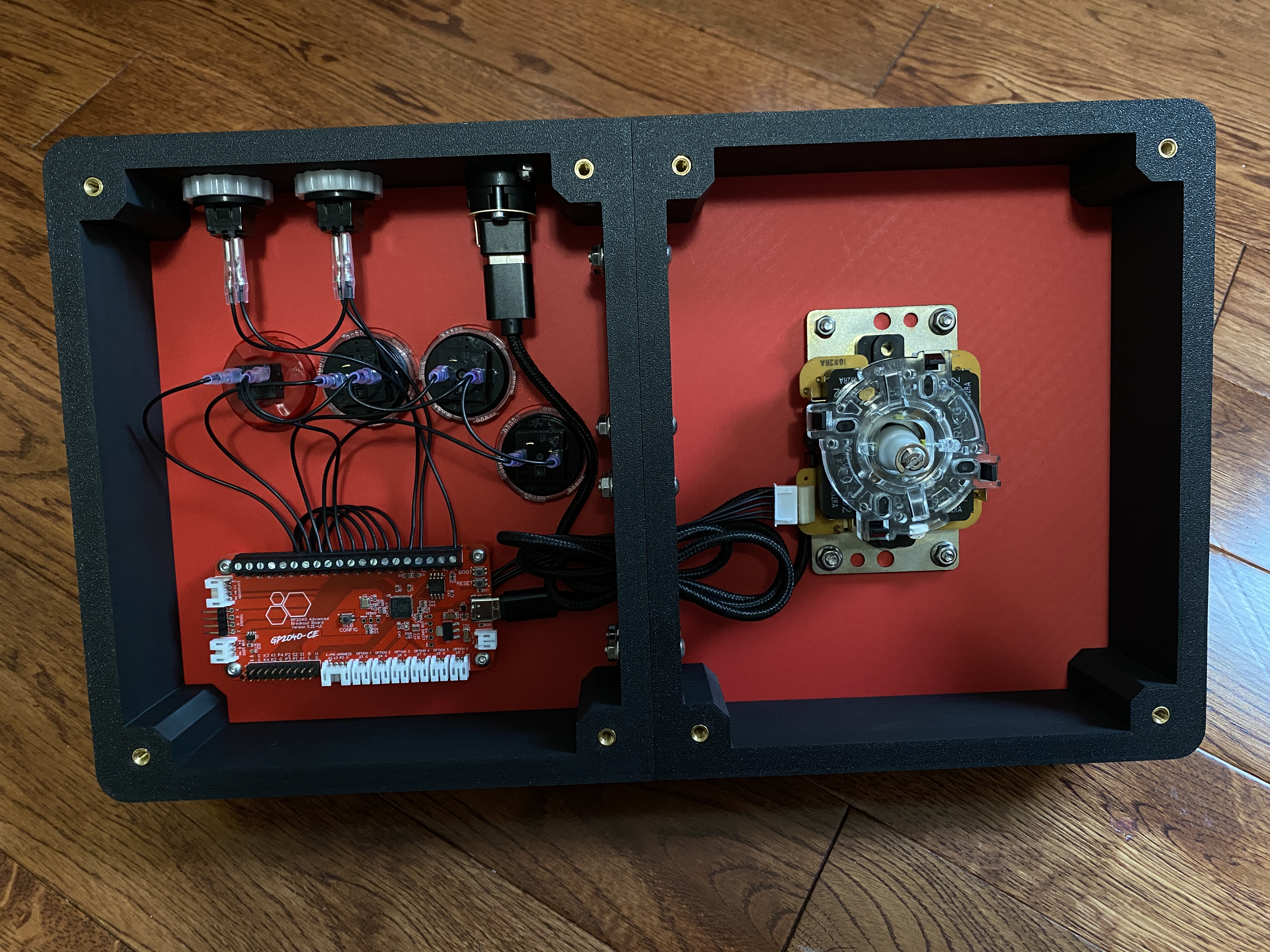 3D Printable Fightstick Case - Inside - Wired