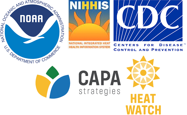 Partnering oganizations NOAA, CDC, CAPA, Columbia Climate School