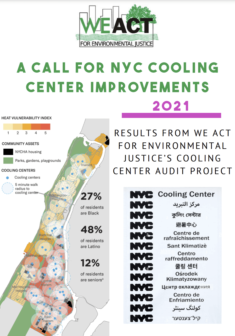 WEACT's 2021 Cooling Center Report